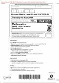 Pearson Edexcel GCSE 1MA1/1F In Mathematics (1MA1) Foundation (Non-Calculator) Paper 1F Merged Question Paper + Mark Scheme