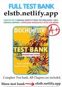 Test Bank for Biochemistry 1st Edition Miesfeld