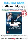 Test Bank for Digital Marketing 1st Edition Sachdev