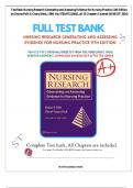 Test Bank Nursing Research Generating and Assessing Evidence for Nursing Practice 11th Edition by Denise Polit & Cheryl Beck, ISBN No; 9781975110642, all 33 Chapters Covered (NEWEST 2024)