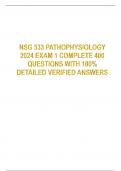 Exam (elaborations) NSG 533 PATHOPHYSIOLOGY 2024