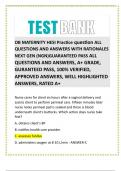 OB MATERNITY HESI Practice question ALL  QUESTIONS AND ANSWERS WITH RATIONALES  NEXT GEN (NGN)GUARANTEED PASS ALL  QUESTIONS AND ANSWERS, A+ GRADE,  GURANTEED PASS, 100% VERIFIED,  APPROVED ANSWERS, WELL HIGHLIGHTED ANSWERS, RATED A+ 