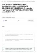 2024 UPDATE|Certified Occupancy Specialist|2024-2025 LATEST UPDATE COMPREHENSIVE QUESTIONS (Frequently Most Tested) AND VERIFEID ANSWERS (100% accurate)|GET IT A+