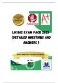 LIN1502 EXAM PACK 2025  {DETAILED QUESTIONS AND ANSWERS }