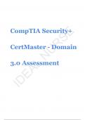 CompTIA Security+ CertMaster - Domain 3.0 Assessment (LATEST) QUESTIONS WITH 100% CORRECT ANSWERS!!