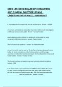 OHIO LRR (OHIO BOARD OF EMBALMERS AND FUNERAL DIRECTORS EXAM)  QUESTIONS WITH PASSED ANSWERS!!