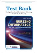 Test Bank For Nursing Informatics and the Foundation of Knowledge 6th Edition by Dee McGonigle, Kathleen Mastrian||ISBN NO:10,1284293432||ISBN NO:13,978-1284293432| Best Study Guide