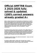 Official AMFTRB Exam 3 2025-2026 fully solved & updated (100- correct answers already graded A+