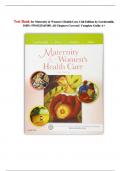 Test Bank for Maternity & Women’s Health Care 11th Edition by Lowdermilk, ISBN: 978-0323169189, All Chapters Covered | Complete Guide A+ || Latest 2024|2025