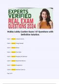 Hobby Lobby Cashier Exam/ 67 Questions with Definitive Solution.  