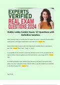 Hobby Lobby Cashier Exam/ 67 Questions with Definitive Solution. 