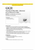 OCR AS Level Mathematics B (MEI) H630/02 Pure Mathematics and Statistics MAY 2024 Question Paper and Mark Scheme