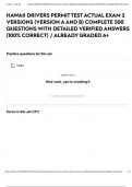 HAWAII DRIVERS PERMIT TEST ACTUAL EXAM 2 VERSIONS (VERSION A AND B) COMPLETE 500 QUESTIONS WITH DETAILED VERIFIED ANSWERS (100% CORRECT) / ALREADY GRADED A+