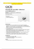 OCR A Level Mathematics A H240/03 Pure Mathematics and Mechanics JUNE 2024 Question Paper and Mark Scheme