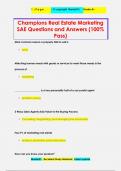 Champions Real Estate Marketing  SAE Questions and Answers (100%  Pass)