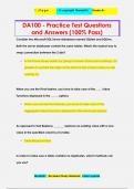 DA100 - Practice Test Questions  and Answers (100% Pass)