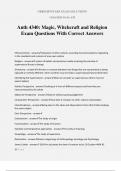 Anth 4340: Magic, Witchcraft and Religion Exam Questions With Correct Answers