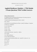 Applied Healthcare Statistics - C784 Module 2 Exam Questions With Verified Answers