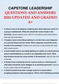 CAPSTONE LEADERSHIP QUESTIONS AND ANSWERS 2024 UPDATED AND GRADED A+.