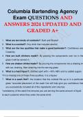 Columbia Bartending Agency Exam QUESTIONS AND ANSWERS 2024 UPDATED AND GRADED A+