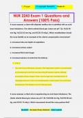 NUR 2243 Exam 1 Questions and  Answers (100% Pass)