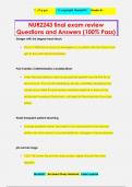 NUR2243 final exam review Questions and Answers (100% Pass)