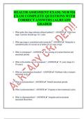 HEALTH ASSESMENT EXAM; NUR 524  EXAM COMPLETE QUESTIONS WITH  CORRECT ANSWERS ||ALREADY  GRADED