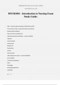 BNUR1001 - Introduction to Nursing Exam Study Guide.