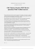 CDC Mastery Practice TEST Review Questions With Verified Answers