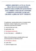 ARDMS ABDOMEN ACTUAL EXAM,  PRACTICE EXAM QUESTIONS  NEWEST 2024 COMPLETE QUESTIONS  AND CORRECT DETAILED ANSWERS  (VERIFIED ANSWERS) |ALREADY  GRADED A+||BRAND NEW VERSION!!