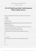 CIS 115 Final Exam Study Guide Questions With Verified Answers