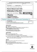 2024 Pearson Edexcel GCE Advanced Subsidiary In Physics (8PH0) Paper 02: Core Physics II question paper and marking scheme (merged)