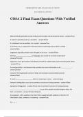 COSA 2 Final Exam Questions With Verified Answers