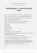 CRWR 200 Quiz 1 – Fiction Exam Study Guide.