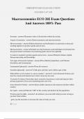 Macroeconomics ECO 202 Exam Questions And Answers 100% Pass