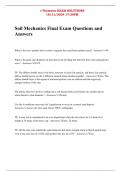 Soil Mechanics Final Exam Questions and Answers