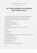 NSC CPR Certification Exam Questions With Verified Answers.