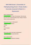 NUR 2063 Exam 1 | Essentials of Pathophysiology Exam 1 Study Guide | Correctly Answered & Rated A+ | Rasmussen