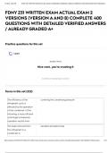 FDNY Z51 WRITTEN EXAM ACTUAL EXAM 2 VERSIONS (VERSION A AND B) COMPLETE 400 QUESTIONS WITH DETAILED VERIFIED ANSWERS / ALREADY GRADED A+