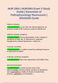 NUR 2063 | NUR2063 Exam 3 Study Guide | Essentials of Pathophysiology Rasmussen | 2024/2025 Guide