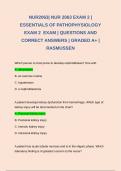 NUR2063| NUR 2063 EXAM 2 | ESSENTIALS OF PATHOPHYSIOLOGY EXAM 2 EXAM | QUESTIONS AND CORRECT ANSWERS | GRADED A+ | RASMUSSEN