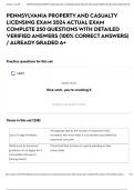 PENNSYLVANIA PROPERTY AND CASUALTY LICENSING EXAM 2024 ACTUAL EXAM COMPLETE 250 QUESTIONS WITH DETAILED VERIFIED ANSWERS (100% CORRECT ANSWERS) / ALREADY GRADED A+