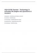 AQA GCSE German - Technology in everyday life (Higher tier) Questions & Answers