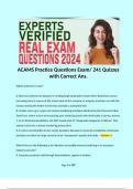 ACAMS Practice Questions Exam/ 241 Quizzes with Correct Ans.  