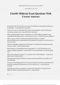 Fnn301 Midterm Exam Questions With Correct Answers