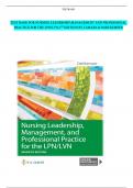 TEST BANK For Nursing Leadership, Management, and Professional Practice for the LPN/LVN, 7th Edition by Tamara R. Dahlkemper|BEST STUDY