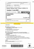 Pearson Edexcel Level 1/Level 2 GCSE (9–1) Chemistry PAPER 2 Foundation Tier JUNE 2024 Question Paper + FINAL Mark Scheme