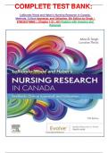 COMPLETE TEST BANK:  LoBiondo-Wood and Haber's Nursing Research in Canada: Methods, Critical Appraisal, and Utilization, 5th Edition by Singh | 9780323778985 | | Chapter 1-21 | All Chapters with Answers and Rationals