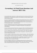 Gerontology Ati Final Exam Questions And Answers 100% Pass