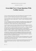 Green light Test A Exam Questions With Verified Answers